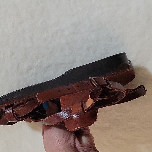 DARK BROWN GENUINE LEATHER SANDAL SIZE 6 - Picture 8 of 10